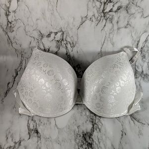 Shiny Floral Print Bra